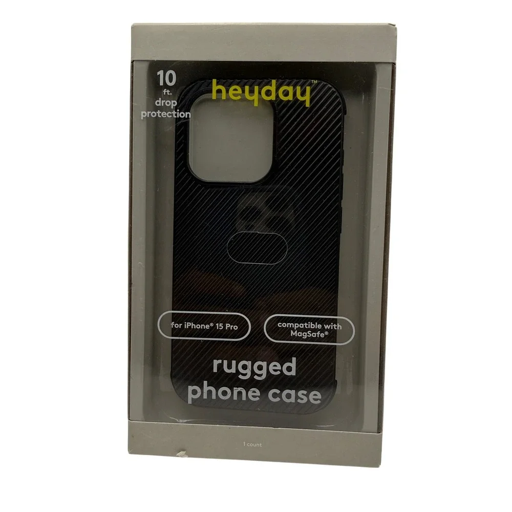 Heyday Rugged Phone Case iPhone 15 Pro Black NIB MagSafe‎ 10ft Drop Protection